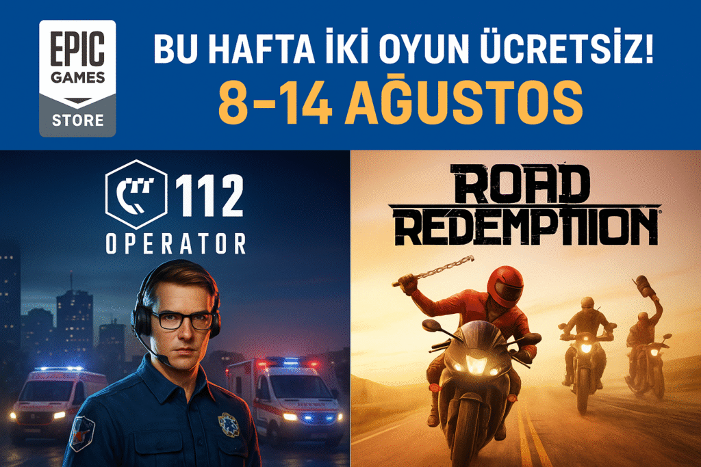 Epic Games Store, 8–14 Ağustos 2025 tarihleri arasında iki oyunu ücretsiz sunuyor. Dolayısıyla oyun meraklıları, 112 Operator ve Road Redemption’ı bu süre içinde hesabına ekledikleri takdirde süresiz olarak kütüphanelerinde tutabiliyor. Aşağıda; kampanya detayları, oyun tanıtımları, nasıl alınacağı, sık sorulan sorular ve SEO için kullanabileceğiniz başlık/etiket önerileri yer alıyor.