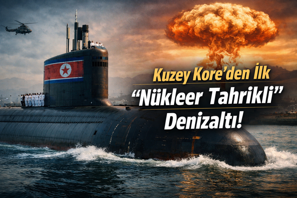 Kuzey Kore, askeri kapasitesini güçlendirmeye yönelik adımlarına bir yenisini daha ekledi. Ülke yönetimi, ilk kez “nükleer tahrikli” olarak tanımlanan yeni denizaltısına ait görüntüleri kamuoyuyla paylaştı. Yayınlanan fotoğraflar, Pyongyang’ın deniz kuvvetleri alanında daha iddialı bir aşamaya geçtiğini gösteriyor.